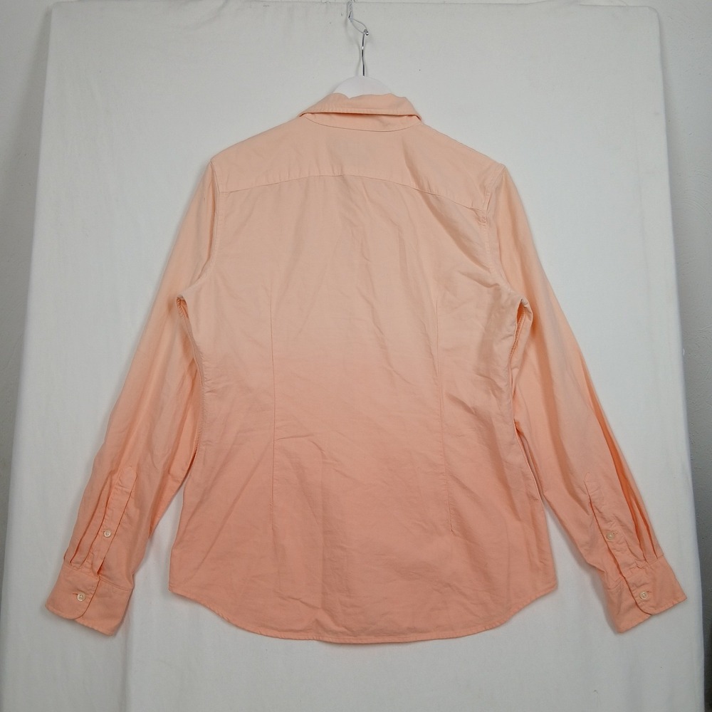 Ralph Lauren Custom Fit Button Down Shirt Youth L Peach Cotton Long Sleeve - Picture 2 of 10